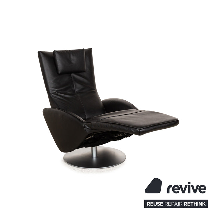 Fauteuil en cuir FSM Mate noir fonction électrique