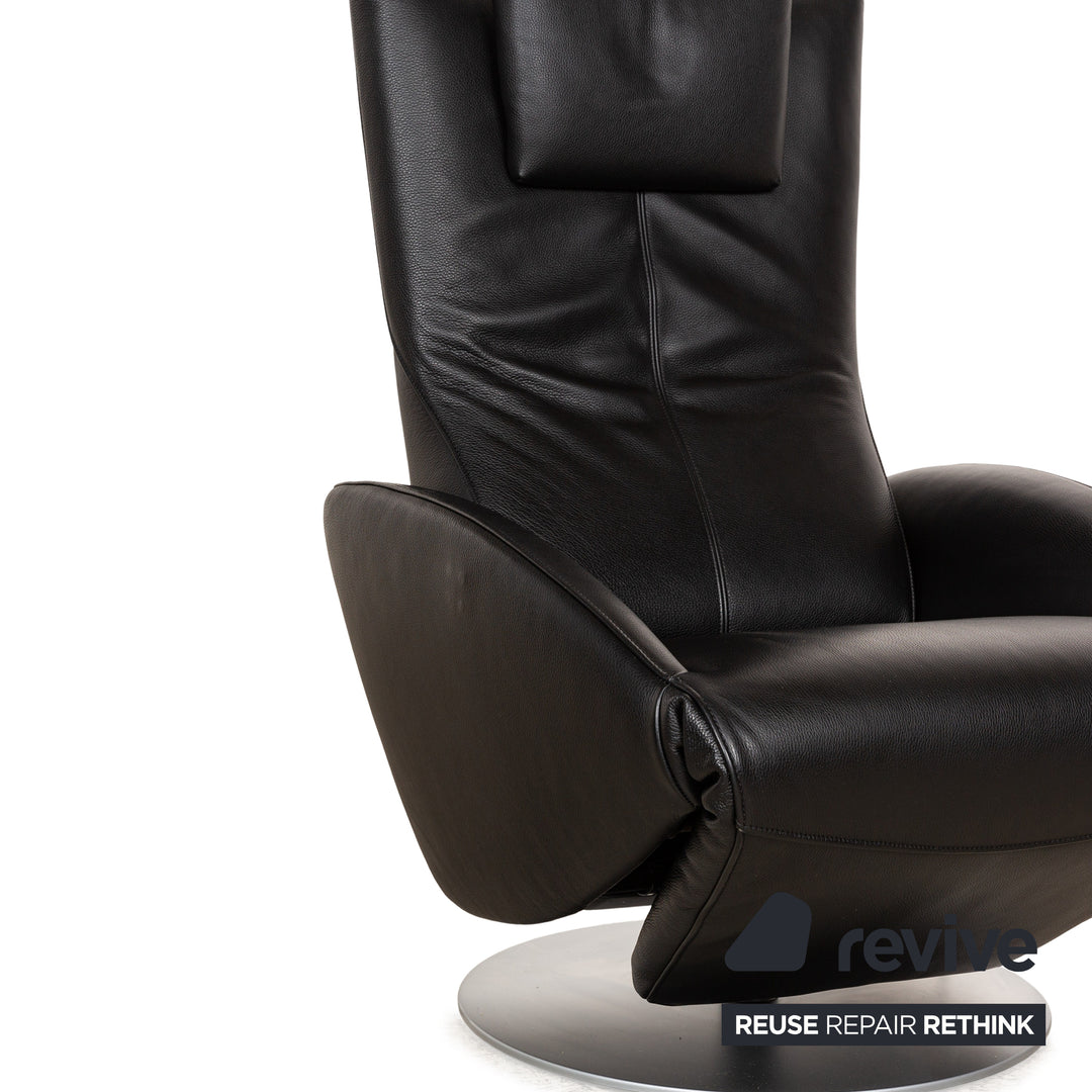 Fauteuil en cuir FSM Mate noir fonction électrique