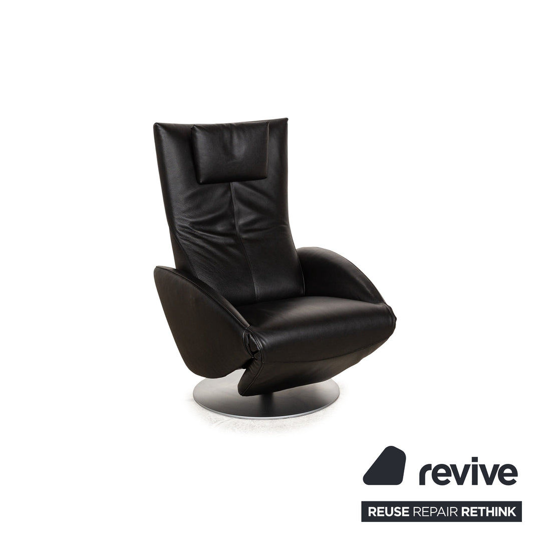 Fauteuil en cuir FSM Mate noir fonction électrique