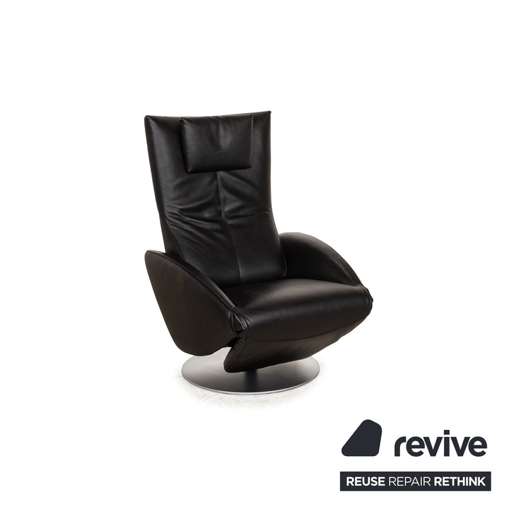 Fauteuil en cuir FSM Mate noir fonction électrique