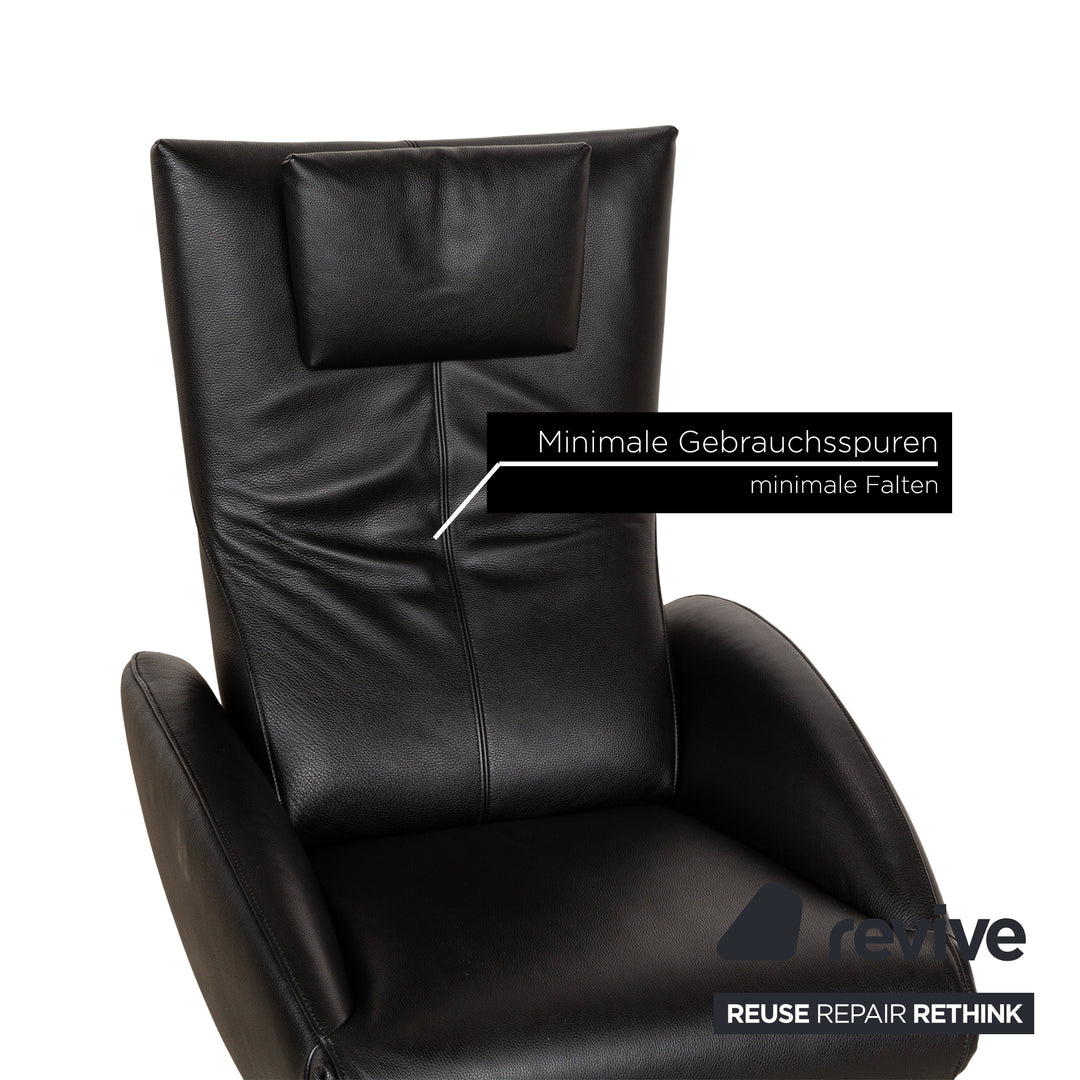 FSM Mate Leather Armchair Black Electric Function