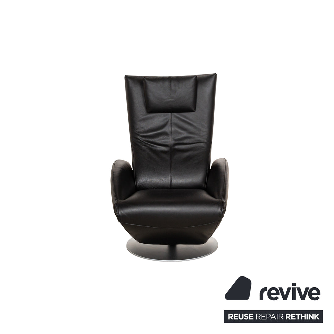 Fauteuil en cuir FSM Mate noir fonction électrique