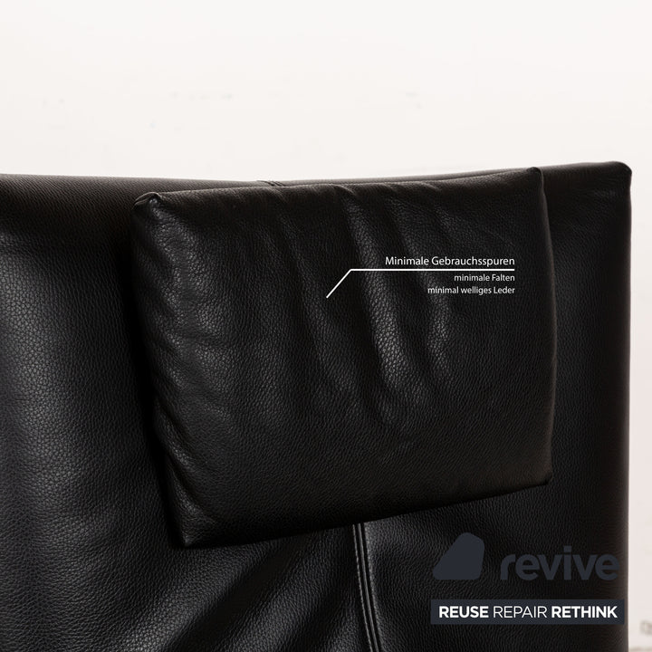 FSM Mate Leather Armchair Black