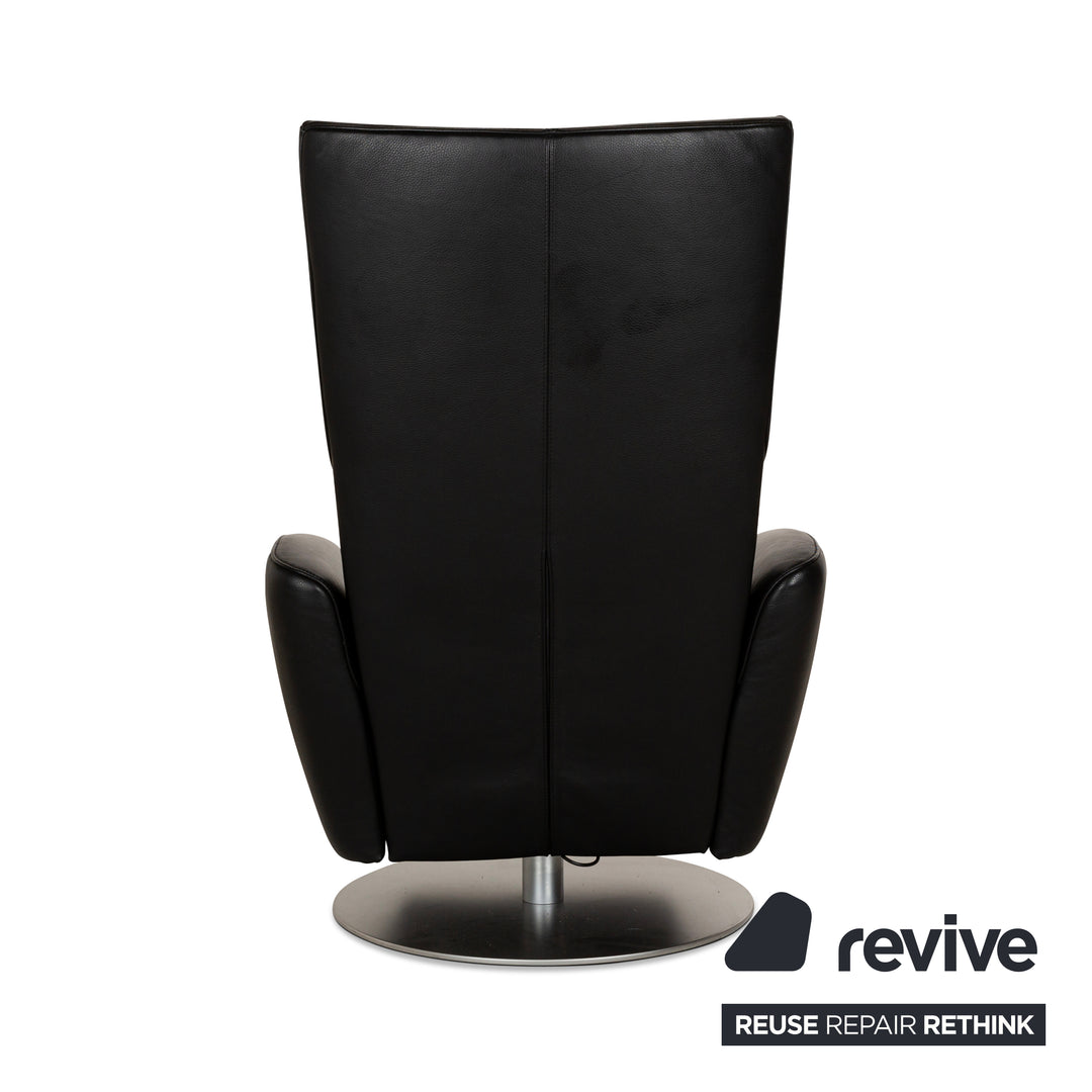 Fauteuil FSM Mate en cuir noir