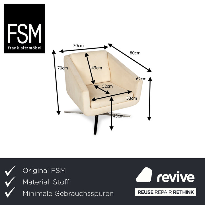 FSM Pavlo Fabric Armchair Cream