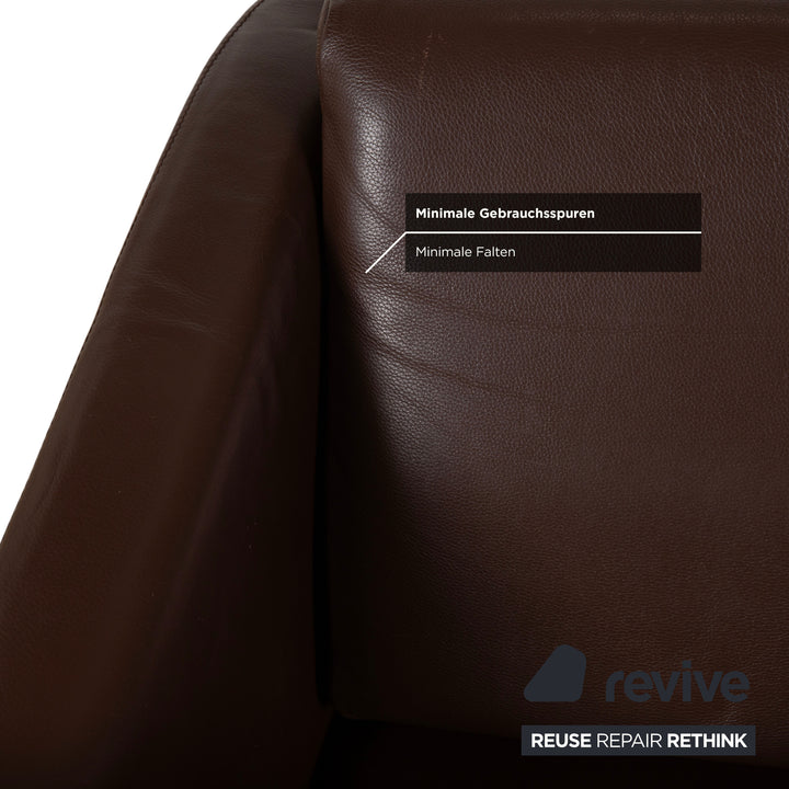 FSM Pavo Leder Chrom Sessel Braun manuelle Funktion Relaxfunktion