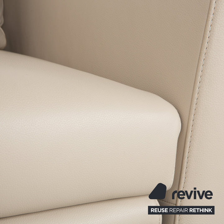 Fauteuil en cuir FSM Sésame Crème Taupe Fonctionnement manuel