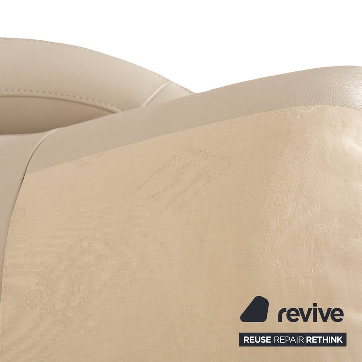 Fauteuil en cuir FSM Sésame Crème Taupe Fonctionnement manuel