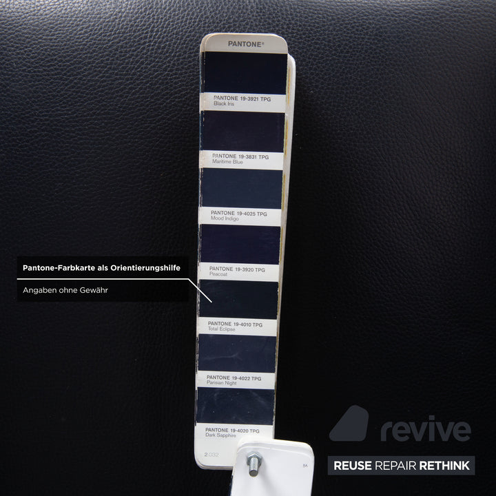 FSM Sesam Leder Sessel Dunkelblau Navy manuelle Funktion Sofa Couch Liegefunktion