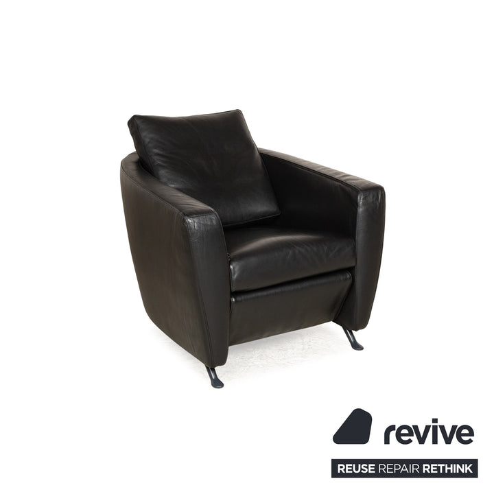 Ensemble fauteuil cuir sésame FSM noir fonction relaxation manuelle