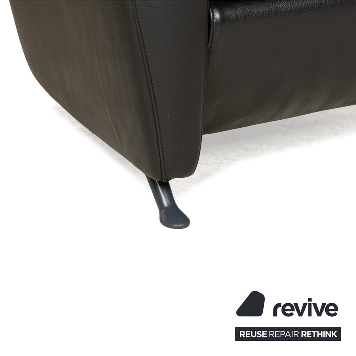 Ensemble fauteuil cuir sésame FSM noir fonction relaxation manuelle