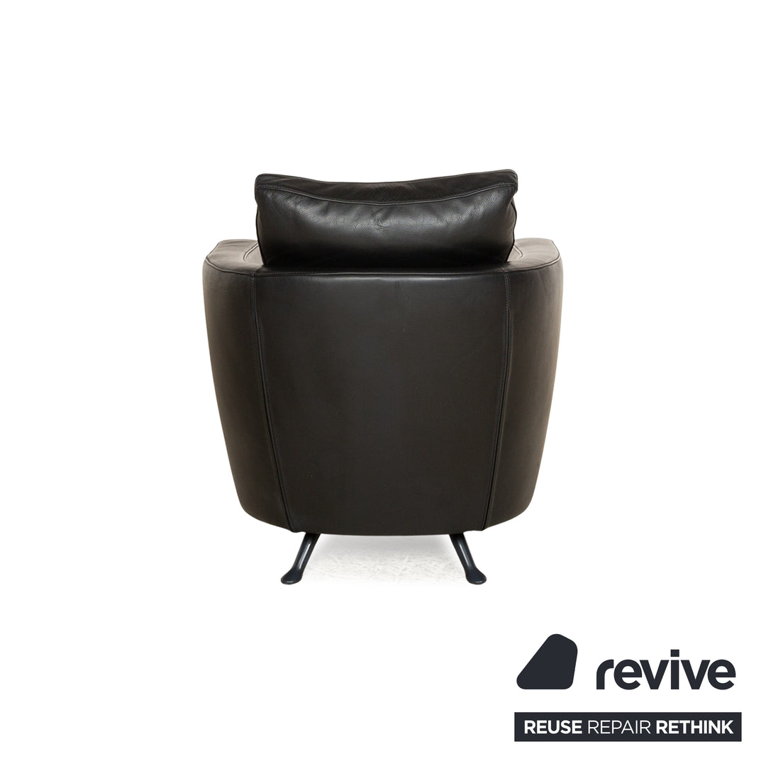 Ensemble fauteuil cuir sésame FSM noir fonction relaxation manuelle