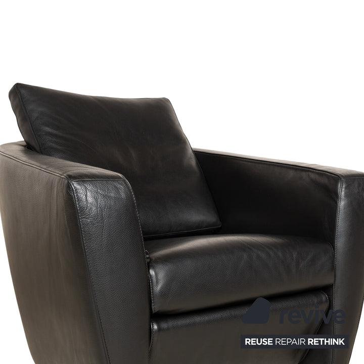 Ensemble fauteuil cuir sésame FSM noir fonction relaxation manuelle