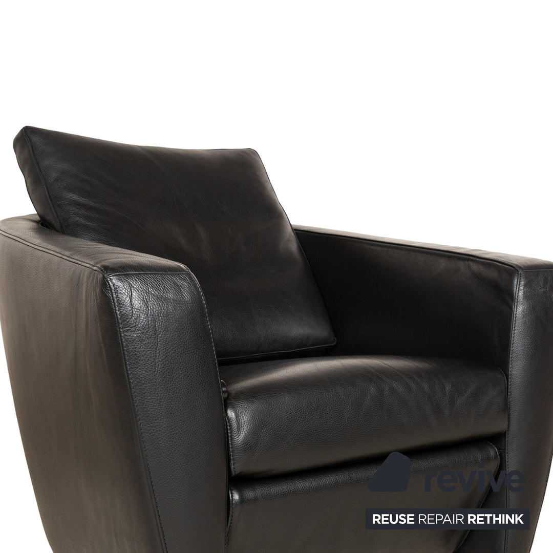 FSM Sesame leather armchair set black manual relaxation function