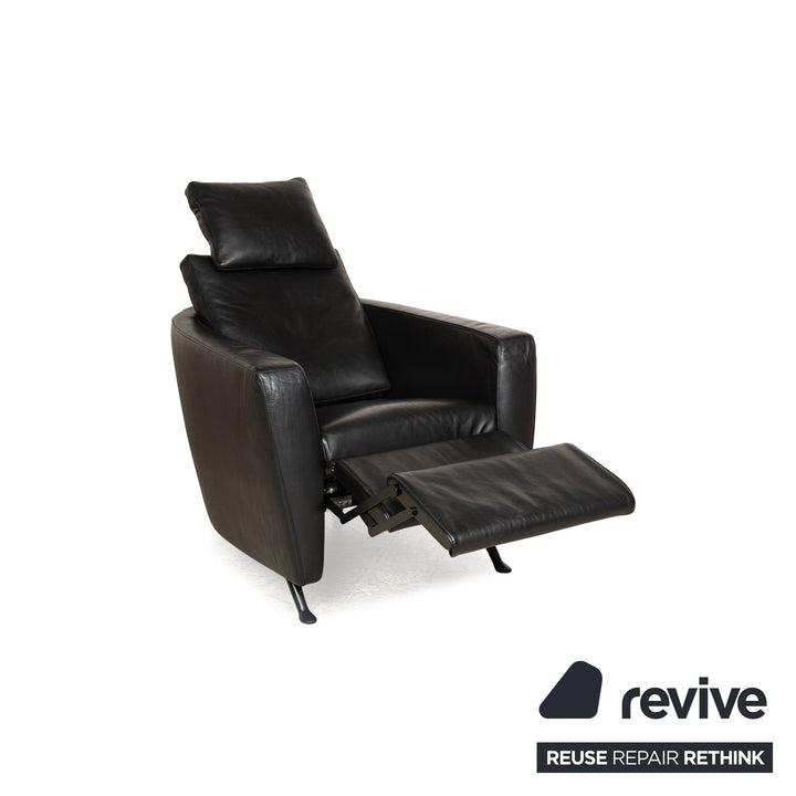 Ensemble fauteuil cuir sésame FSM noir fonction relaxation manuelle