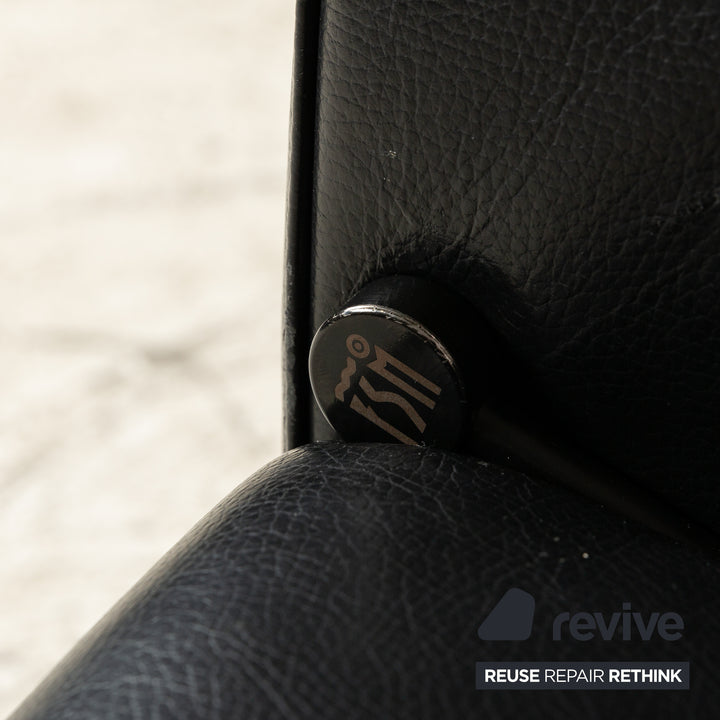 Ensemble fauteuil cuir sésame FSM noir fonction relaxation manuelle