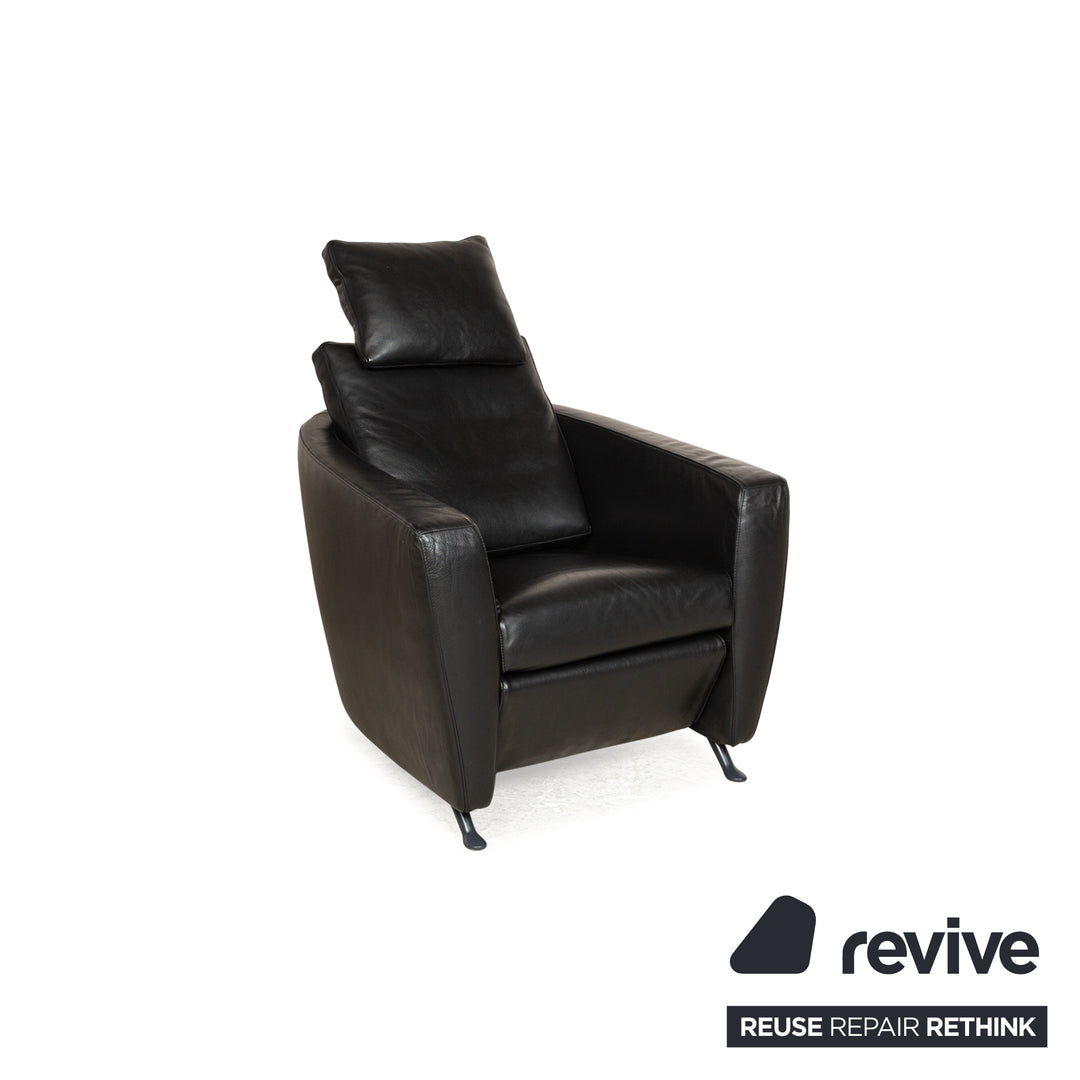 Ensemble fauteuil cuir sésame FSM noir fonction relaxation manuelle