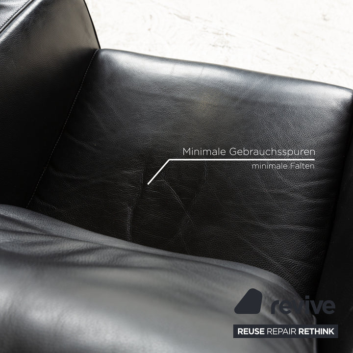 Ensemble fauteuil cuir sésame FSM noir fonction relaxation manuelle