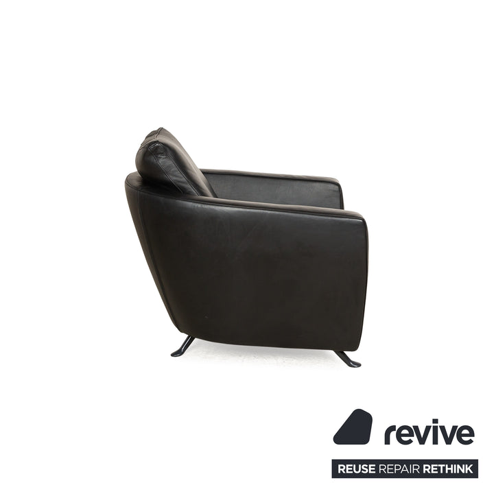 Fauteuil FSM en cuir sésame noir