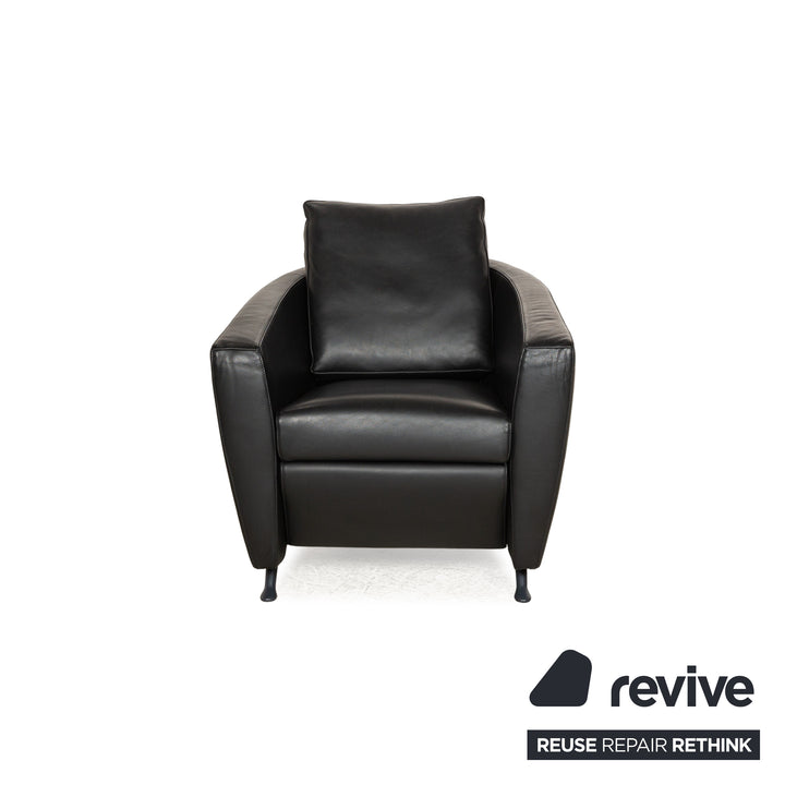 Fauteuil FSM en cuir sésame noir