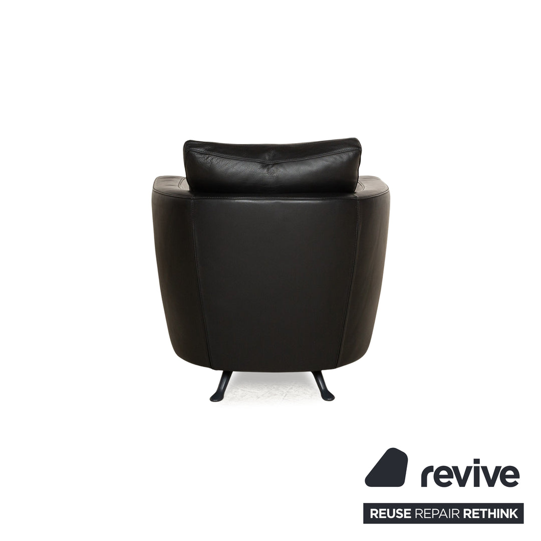 FSM Sesame Leather Armchair Black manual relaxation function