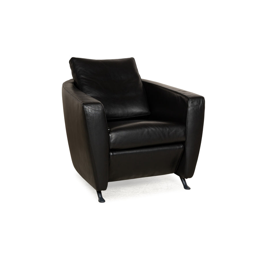 FSM Sesame Leather Armchair Black manual relaxation function