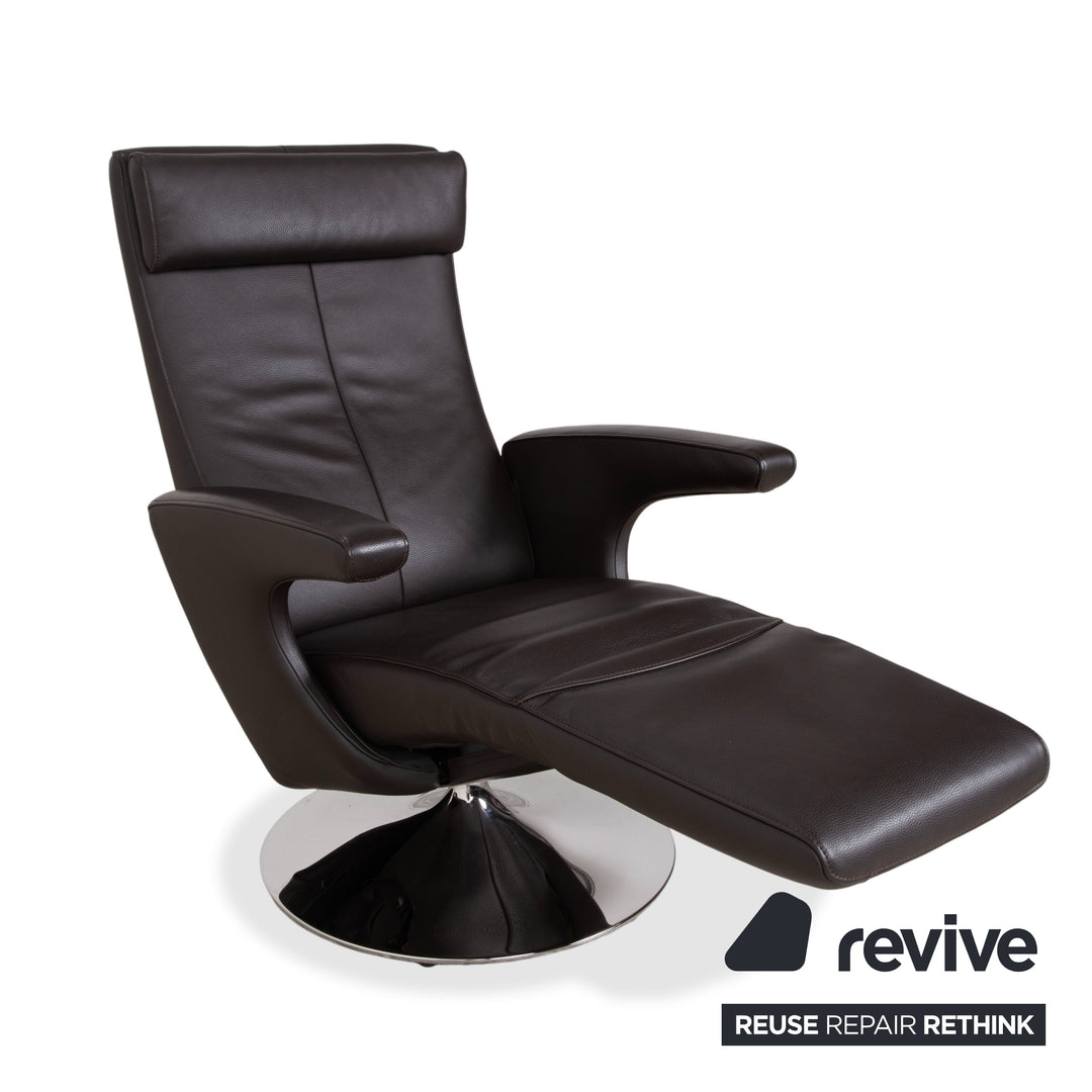 FSM Smile Leder Sessel Braun manuelle Funktion