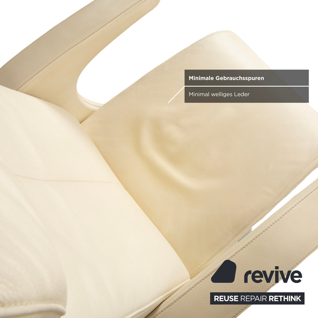 FSM Smile Leder Sessel Creme manuelle Funktion Relaxfunktion