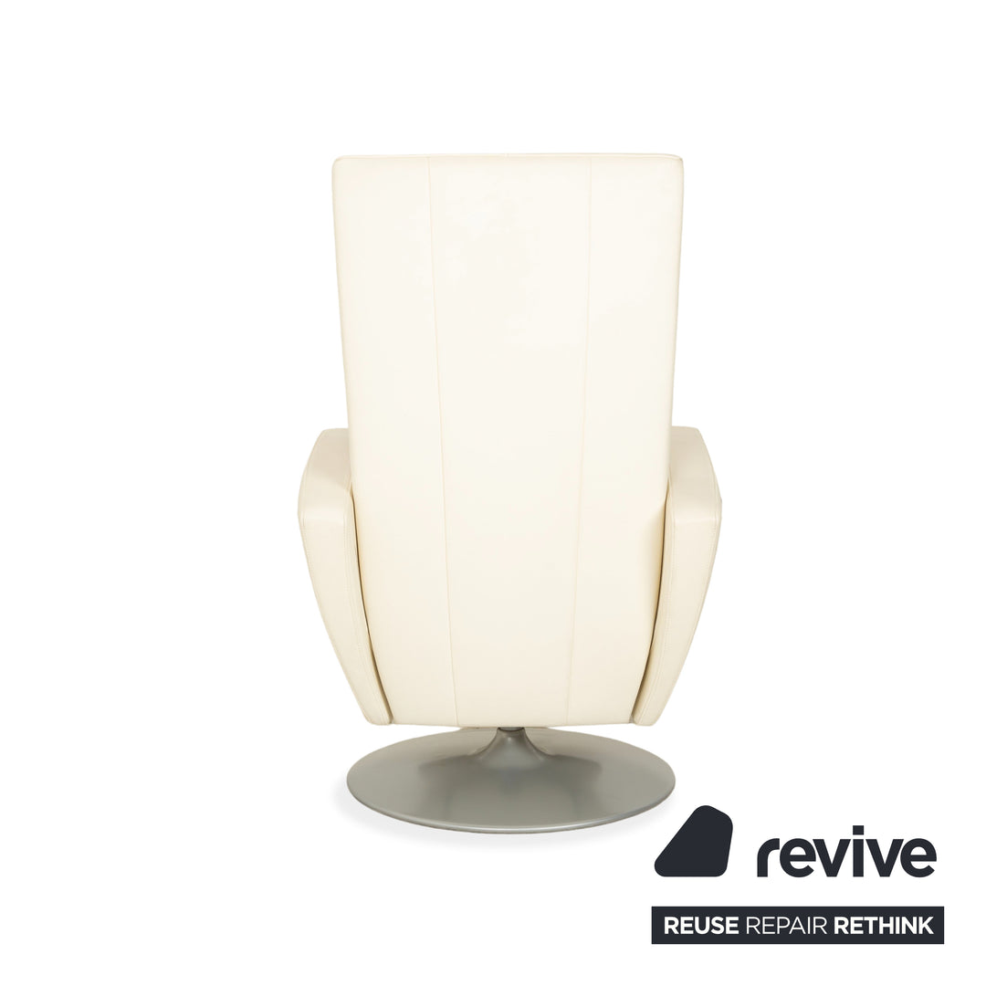 FSM Smile Leather Armchair Cream Manual Function Reclining Function