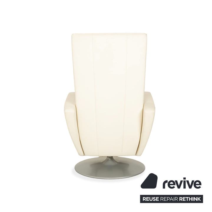 FSM Smile Leather Armchair Cream Manual Function Reclining Function