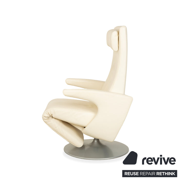 FSM Smile Leather Armchair Cream Manual Function Reclining Function