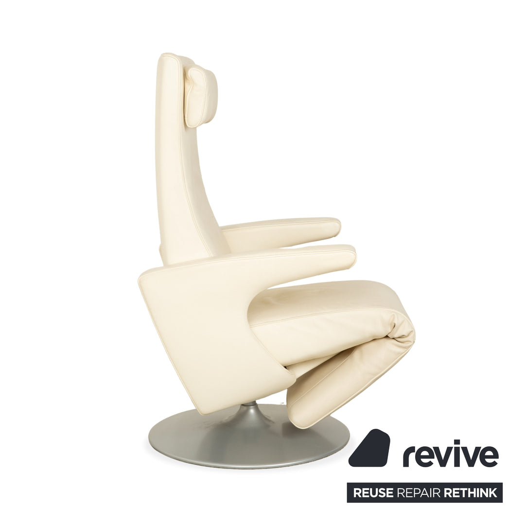 FSM Smile Leather Armchair Cream Manual Function Reclining Function