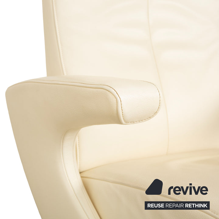 FSM Smile Leather Armchair Cream Manual Function Reclining Function