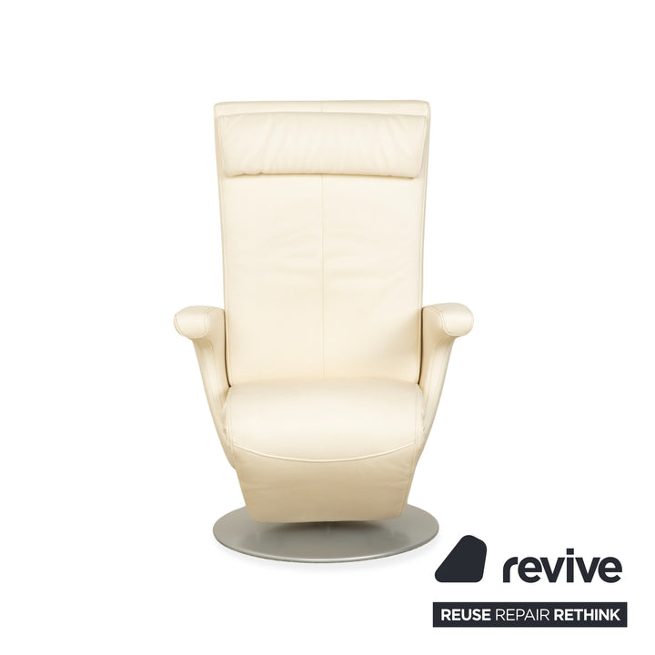 FSM Smile Leder Sessel Creme manuelle Funktion Relaxfunktion