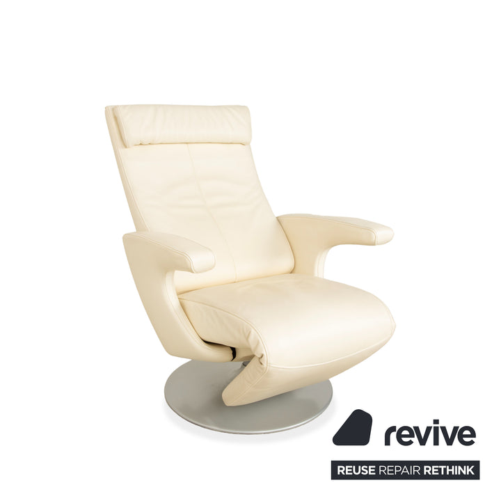 FSM Smile Leather Armchair Cream Manual Function Reclining Function