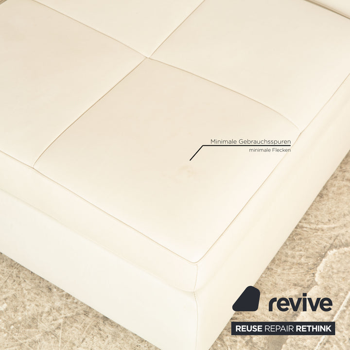 FSM Square Up Leder Garnitur Zweisitzer 2x Sessel Weiß Creme Beige manuelle Funktion Sofa Couch