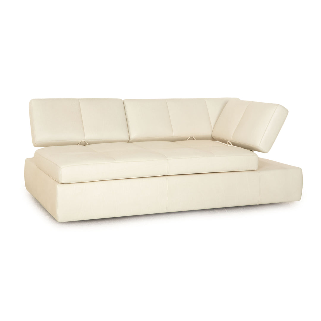 FSM Square Up Cuir Deux Places Blanc Gris Fonction Manuelle Canapé Canapé