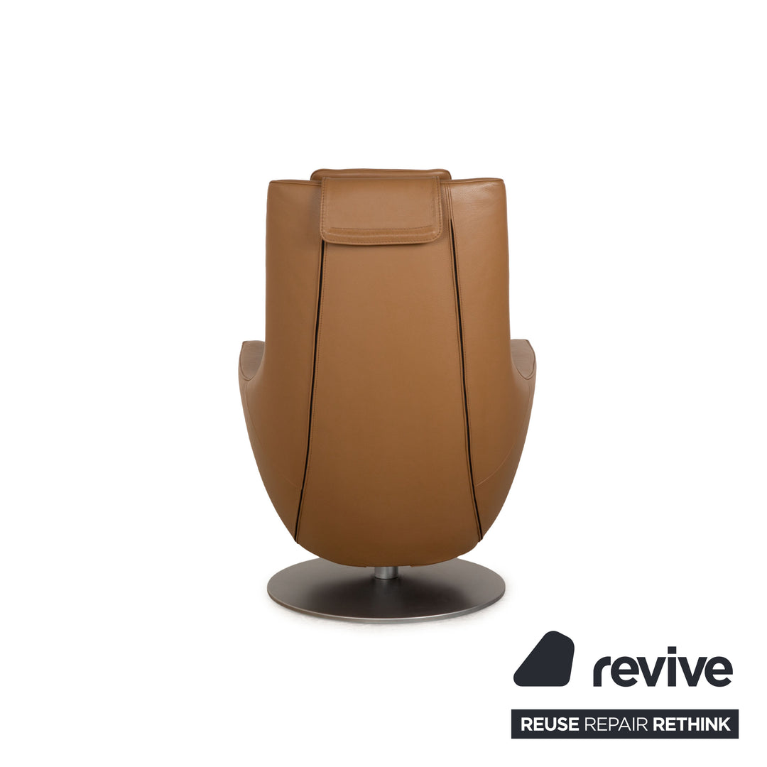 FSM Stand Up Leder Sessel Braun Camel elektrische Funktion Aufstehhilfe Akku