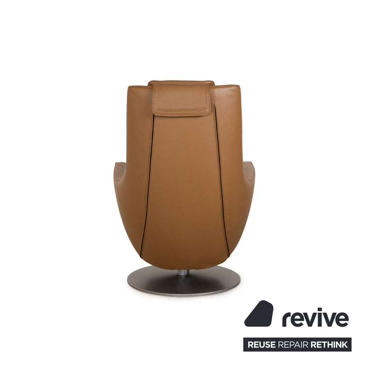 FSM Stand Up Leder Sessel Braun Camel elektrische Funktion Aufstehhilfe Akku