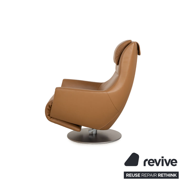 FSM Stand Up Leder Sessel Braun Camel elektrische Funktion Aufstehhilfe Akku