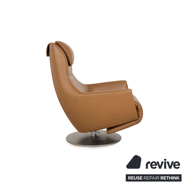 FSM Stand Up Leder Sessel Braun Camel elektrische Funktion Aufstehhilfe Akku