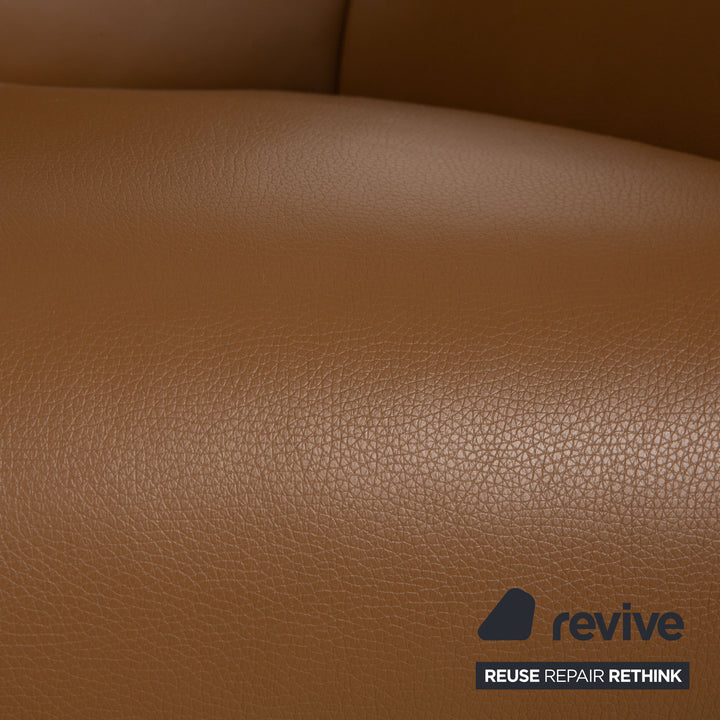 FSM Stand Up Leder Sessel Braun Camel elektrische Funktion Aufstehhilfe Akku