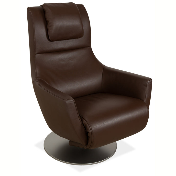 Fauteuil de jardin électrique en cuir marron FSM à piles