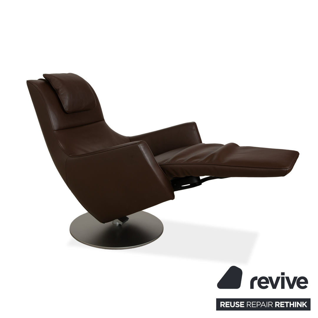 Fauteuil de jardin électrique en cuir marron FSM à piles