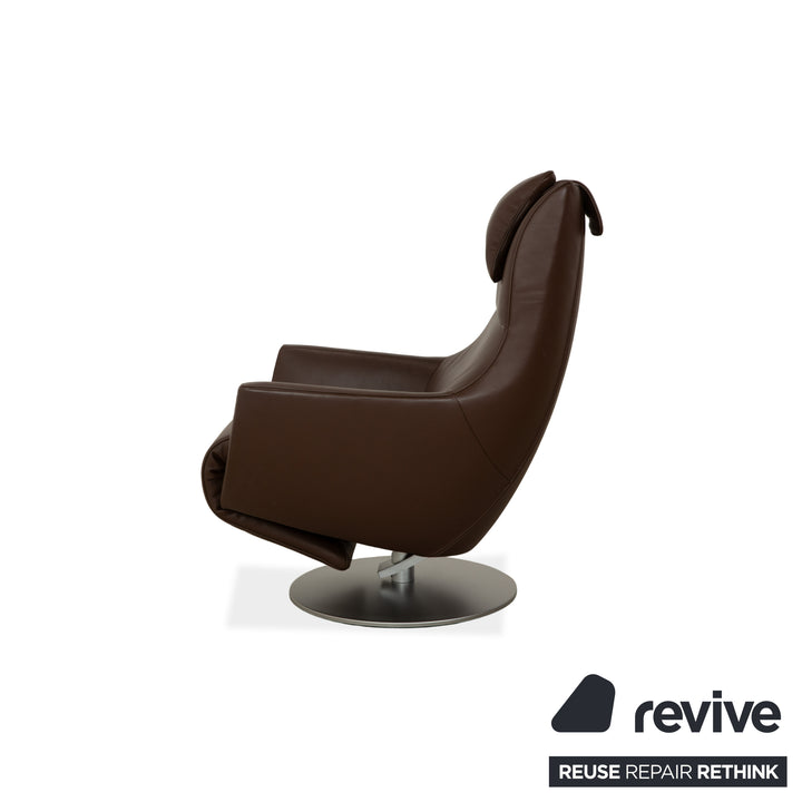 Fauteuil de jardin électrique en cuir marron FSM à piles