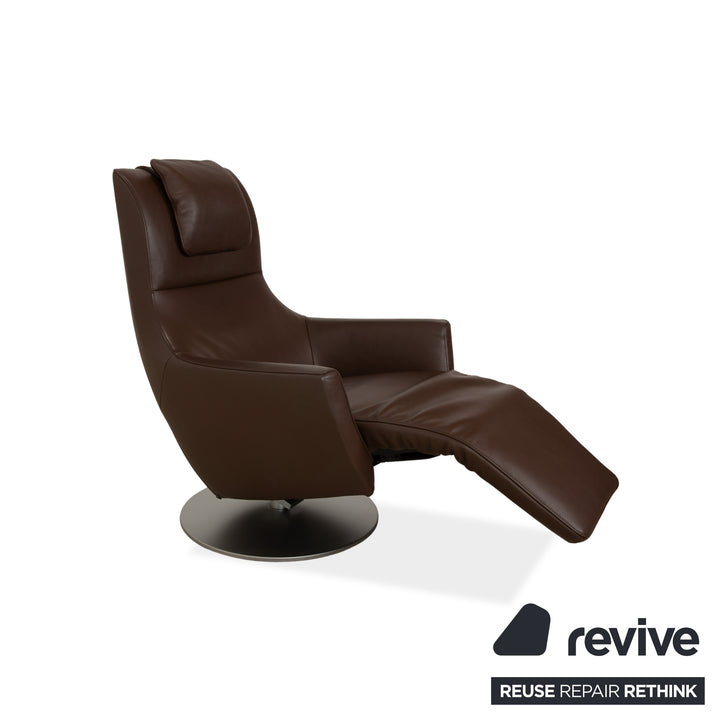 Fauteuil de jardin électrique en cuir marron FSM à piles