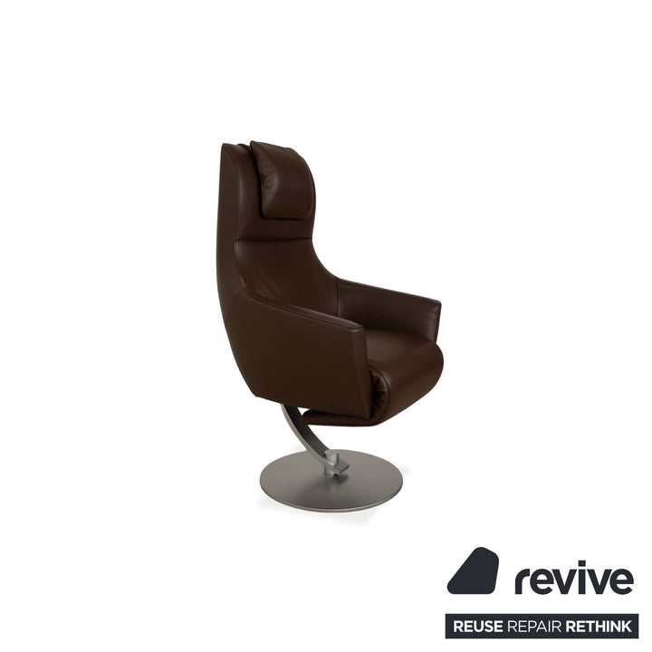 Fauteuil de jardin électrique en cuir marron FSM à piles