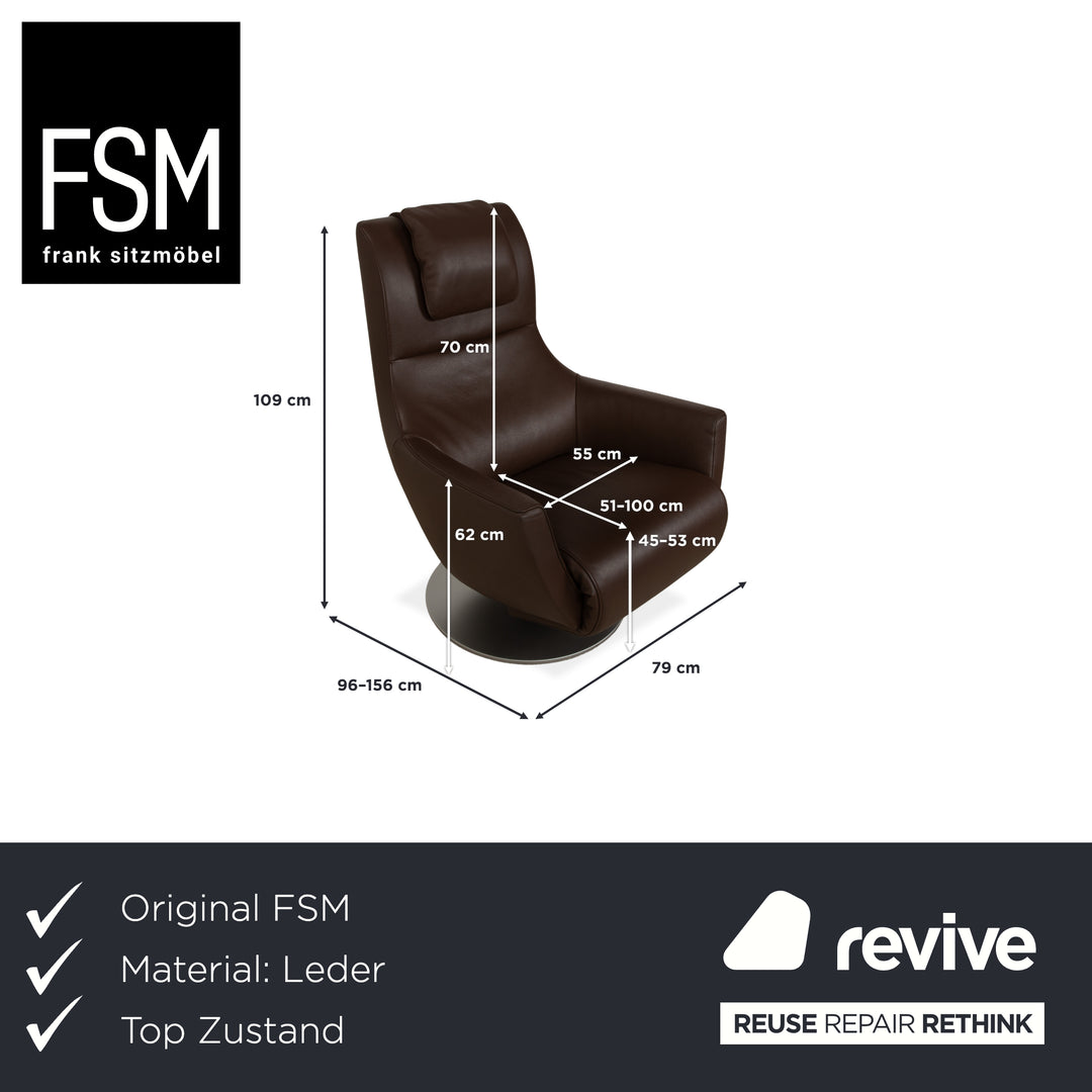 FSM Stand Up Leather Chair Brown Electric Function Battery
