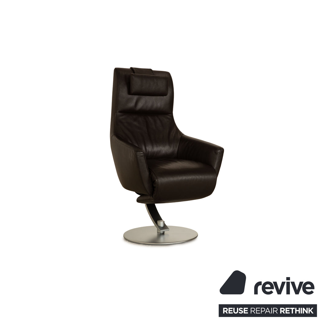 FSM stand up leather armchair dark brown electric function stand up aid battery