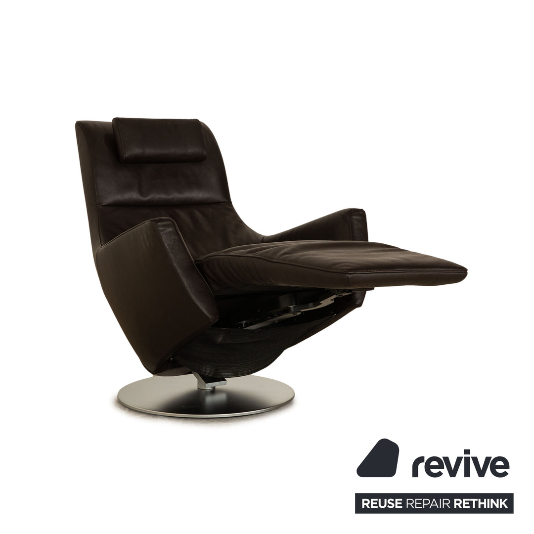 FSM stand up leather armchair dark brown electric function stand up aid battery